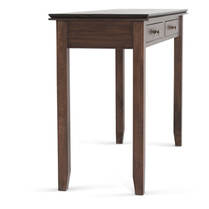English Elm Artisan Console Sofa Table - Handcrafted Natural Aged Brown With Drawers For Stylish Storage & Display B136P158697