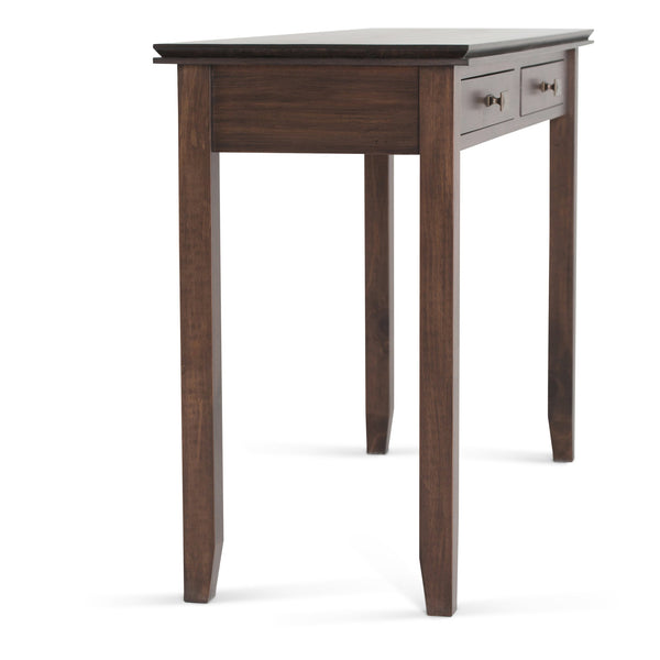 English Elm Artisan Console Sofa Table - Handcrafted Natural Aged Brown With Drawers For Stylish Storage & Display B136P158697
