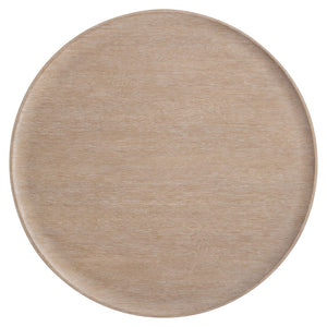 Bernhardt Bernhardt Loggia Round Cocktail Table — 48" Aria Wood-Grain Resin Top, Sculptural Convex/Concave Design, Casters 345009