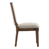 Homelegance By Top-Line Mayer Ornate Linen and Wood Dining Chairs (Set of 2) Beige Rubberwood