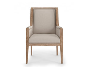 A.R.T. Furniture Passage Host Chair - Luxurious Velvet Upholstered Armchair In Natural Oak With Nailhead Trim Design Beige, Brown Ash Solids,Knotty Oak Veneers,Foam,Fabric,Metal 287200-2302