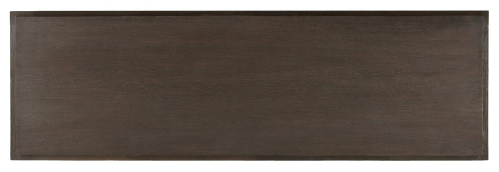 Hooker Furniture Curata Midnight White Oak Buffet Credenza With Brushed Brass Pulls, 64"W Modern Storage Elegance 1600-75900-DKW