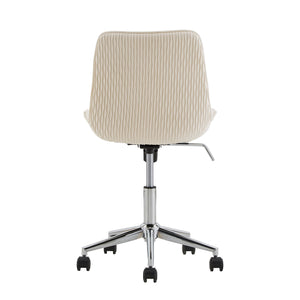 Homelegance By Top-Line Caspian Velvet Ripple Pattern Office Chair Beige Velvet