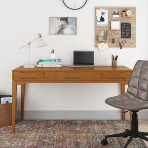English Elm Harper Mid-Century Modern Desk In Light Golden Brown - Stylish Storage & Workspace For Home Or Office B136P158720