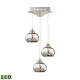 Ciotola 10'' Wide 3-Light Mini Pendant - Mercury Glass Shade and Holder LCA403-113-16M Elk Lighting