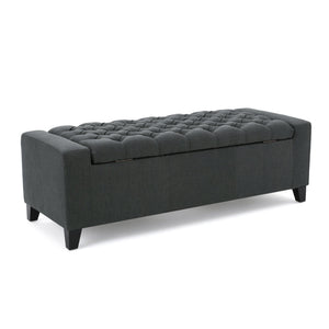 English Elm Guernsey Tufted Storage Ottoman with Lift Top Hidden Compartment for Living Rooms 59336.00DGY