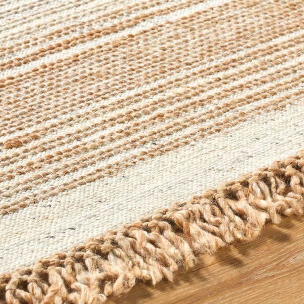 Surya Lucie Handmade 2' X 3' Wool Rug With Playful Fringe - Stylish, Durable, Easy Maintenance For Any Space Ivory Wool Lce2300-810