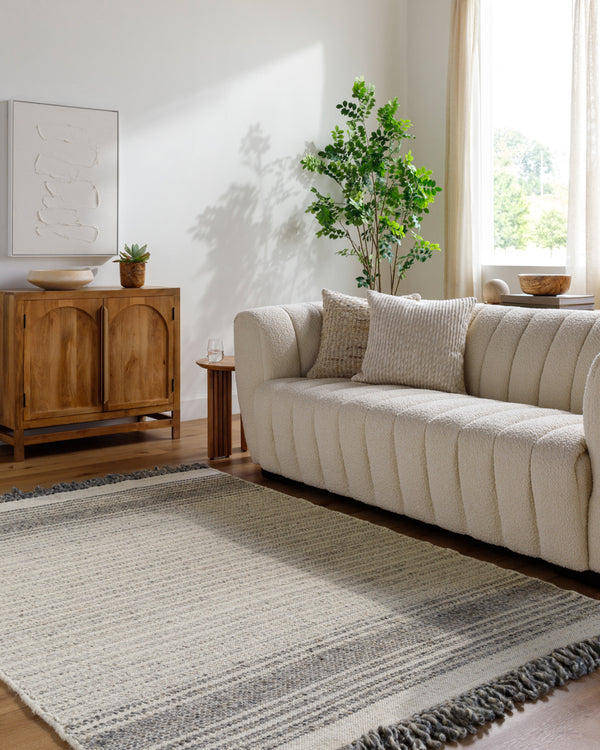 Lucie LCE-2301 9' x 12' Handmade Rug LCE2301-912  Ash, Light Silver, Sage Surya