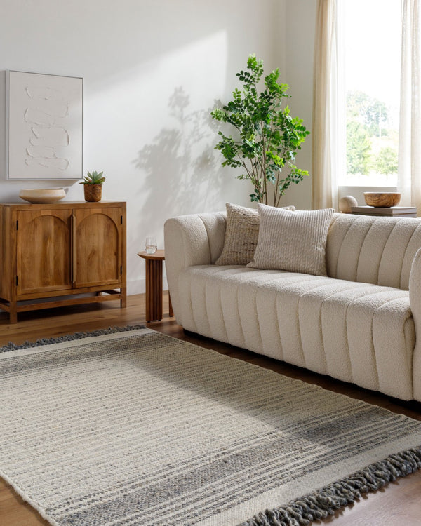 Surya Lucie Handmade 2' X 3' Wool Rug With Playful Fringe - Stylish, Durable, Easy Maintenance For Any Space Ivory Wool Lce2301-23