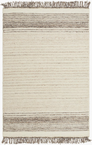 Surya Lucie Handmade 2' X 3' Wool Rug With Playful Fringe - Stylish, Durable, Easy Maintenance For Any Space Ivory Wool Lce2302-912