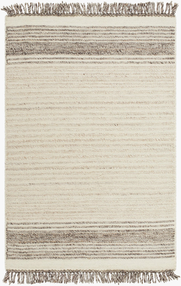 Surya Lucie Handmade 2' X 3' Wool Rug With Playful Fringe - Stylish, Durable, Easy Maintenance For Any Space Ivory Wool Lce2302-912