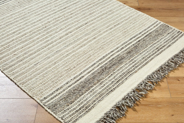 Surya Lucie Handmade 2' X 3' Wool Rug With Playful Fringe - Stylish, Durable, Easy Maintenance For Any Space Ivory Wool Lce2302-810
