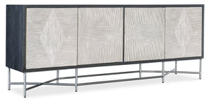 Hooker Furniture Commerce Fine Lines Credenza With Mango Wood, Bone Inlay Diamond Doors, Soft-Close & Cable Management 7228-85078-99