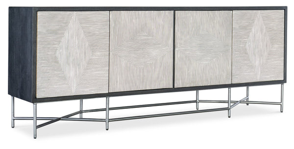 Hooker Furniture Commerce Fine Lines Credenza With Mango Wood, Bone Inlay Diamond Doors, Soft-Close & Cable Management 7228-85078-99