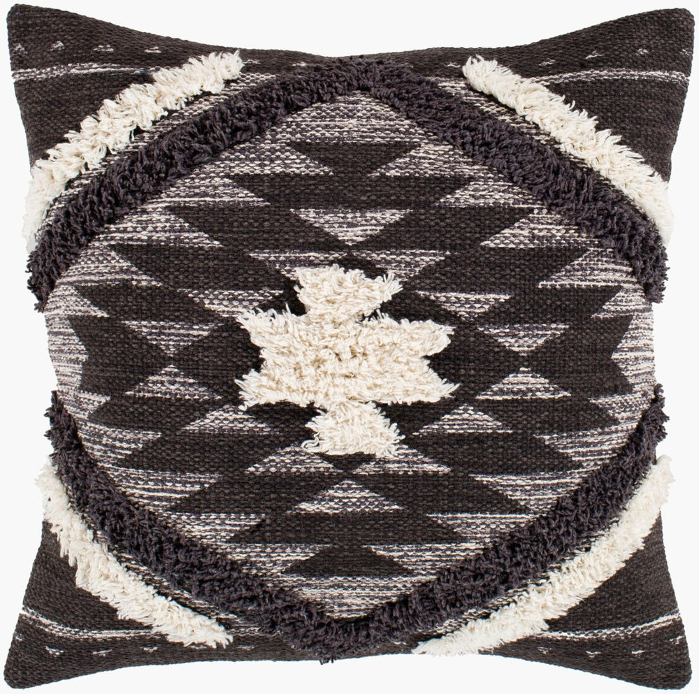 Livabliss Lachlan Cotton Lodge Accent Pillow Rustic Farmhouse Square Sofa Throw 22 Inch LCH001-2222D