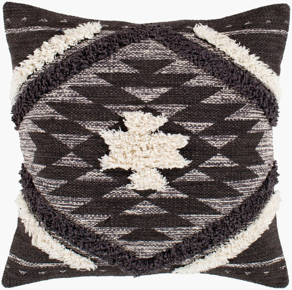 Livabliss Lachlan Cotton Lodge Accent Pillow Rustic Farmhouse Square Sofa Throw 22 Inch LCH001-2222D