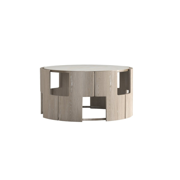 A.R.T. Furniture Rhodes Cocktail Table - Sculptural Modern Design with Marble Top & Interlocking Wooden Base for Elegance 866302-2264
