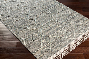Livabliss Lucia Hand-woven Wool Blend Area Rug with Fringe Bohemian Cottage Living Room Accent Black, Gray 2'6" x 8' LCI2300-268