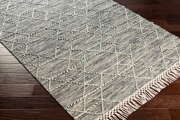 Livabliss Lucia Hand-woven Wool Blend Area Rug with Fringe Bohemian Cottage Living Room Accent Black, Gray 2'6" x 8' LCI2300-268