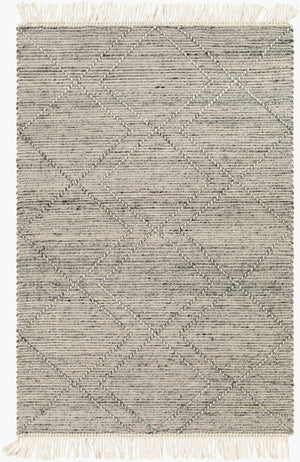 Livabliss Lucia Hand Woven Wool Blend Accent Rug with Fringe for Bohemian Cottage Spaces Charcoal, Gray 5' x 7'6" LCI2303-576