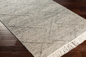 Livabliss Lucia Hand Woven Wool Blend Accent Rug with Fringe for Bohemian Cottage Spaces Charcoal, Gray 5' x 7'6" LCI2303-576