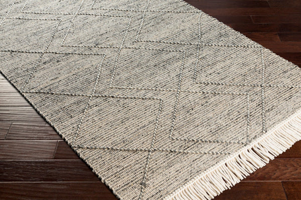 Livabliss Lucia Hand Woven Wool Blend Accent Rug with Fringe for Bohemian Cottage Spaces Charcoal, Gray 5' x 7'6" LCI2303-576
