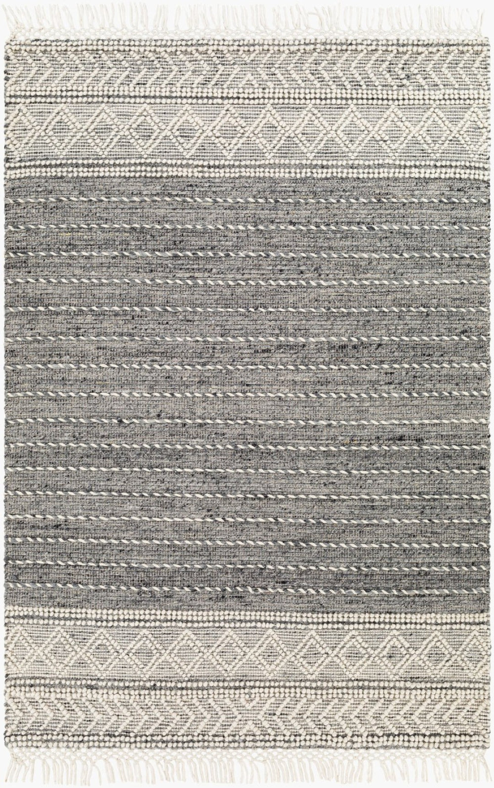 Livabliss Lucia Handwoven Wool Blend Flat Weave Accent Rug with Fringe for Entryway or Bedroom LCI2304-2339