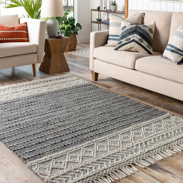 Livabliss Lucia Handwoven Wool Blend Flat Weave Accent Rug with Fringe for Entryway or Bedroom LCI2304-2339