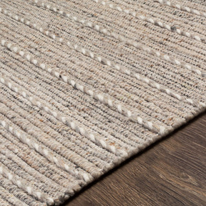 Surya Lucia Handmade 27" X 45" Cottage-style Rug - Elegant Fringe, High/Low Texture, Perfect For Cozy Homes! Cream Wool,Polyester Lci2305-2339