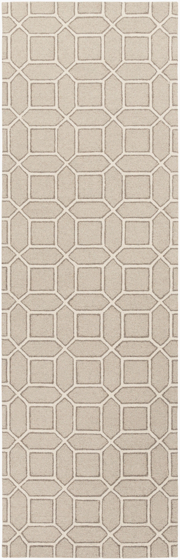 Surya Lucka Lck-2000 2'6" X 8' Handmade Wool Rug - Modern, Durable, Low Pile, Chemical-free Cleaning Option Oatmeal Wool Lck2000-268