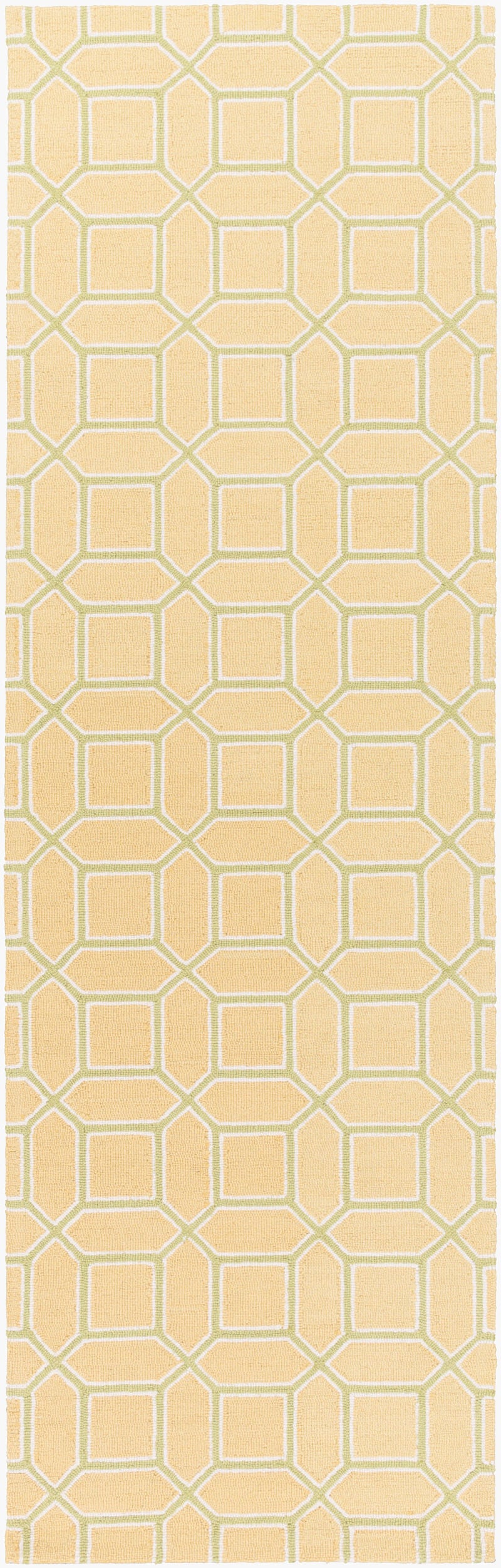 Surya Lucka Lck-2000 2'6" X 8' Handmade Wool Rug - Modern, Durable, Low Pile, Chemical-free Cleaning Option Saffron Wool Lck2003-268