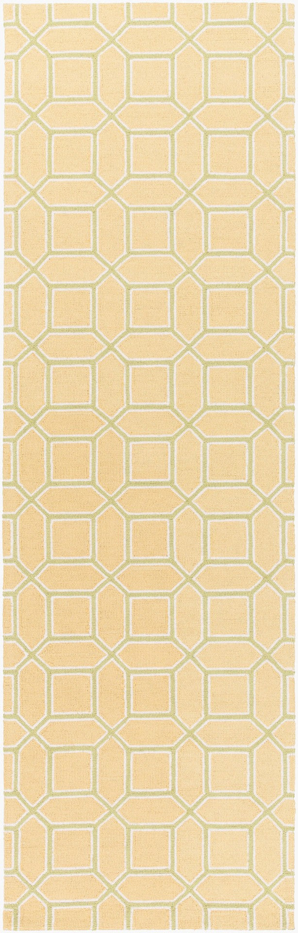 Surya Lucka Hand Hooked Wool Runner Rug Geometric Pattern for Hallway and Entryway LCK2003-268