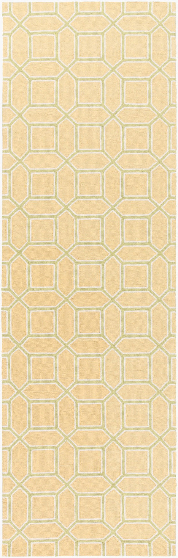 Surya Lucka Hand Hooked Wool Runner Rug Geometric Pattern for Hallway and Entryway LCK2003-268