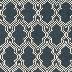 Surya Lucka Lck-2000 2'6" X 8' Handmade Wool Rug - Modern, Durable, Low Pile, Chemical-free Cleaning Option Dark Blue Wool Lck2032-268