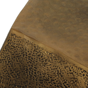 English Elm Hexagonal Handcrafted Aluminum Side Table Sculptural Glam Accent for Modern Living 71297.00
