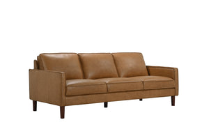 Porter Designs Porter Soria Ii Top-grain Leather Sofa In Luxurious Camel - Mid-century Modern Comfort & Style Brown Leather 02-204-01-8760