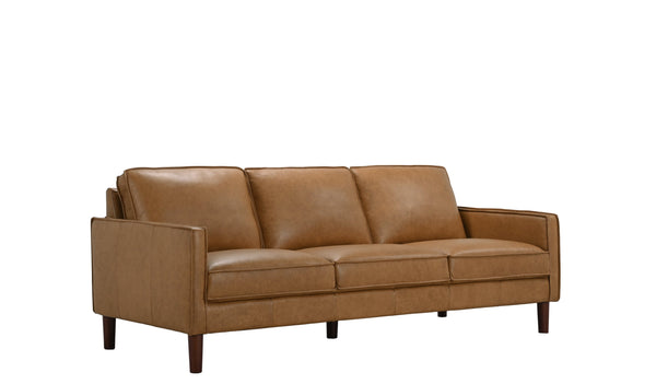 Porter Designs Porter Soria Ii Top-grain Leather Sofa In Luxurious Camel - Mid-century Modern Comfort & Style Brown Leather 02-204-01-8760