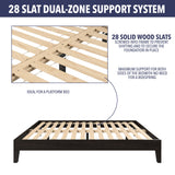 Steve Silver Nix Queen Platform Bed, Black - Solid Pine, 28-Slat Dual-Zone System, 650 lb Capacity, Storage Space