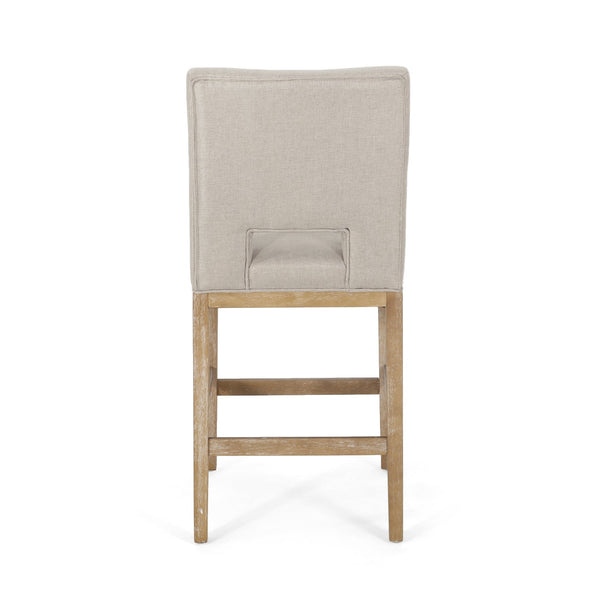 English Elm Christopher Knight Home® - 27 Inch Counter Stools Set of 2 Wheat Fabric, Ergonomic L-Back Support, Modern Breathable Upholstery, Easy Assembly 72489.00WHEAT
