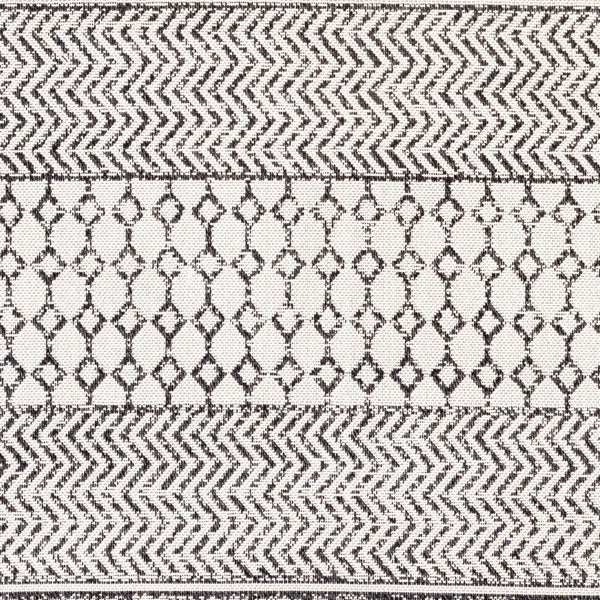 Livabliss La Casa Cotton Flatweave Area Rug Global Pattern for Living Dining or Bedroom Floors Black, Cream 5' x 7'3" LCS2306-5373