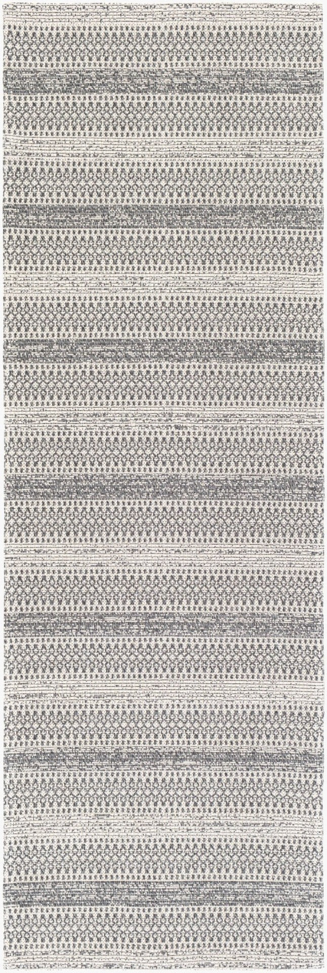 Livabliss La Casa Flatweave Cotton Runner Moroccan Geometric Pattern Hallway Entryway Rug Light Slate, Ch 2'6" x 7'3" LCS2309-2773