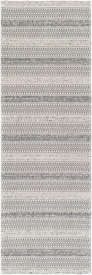 Livabliss La Casa Flatweave Cotton Runner Moroccan Geometric Pattern Hallway Entryway Rug Light Slate, Ch 2'6" x 7'3" LCS2309-2773