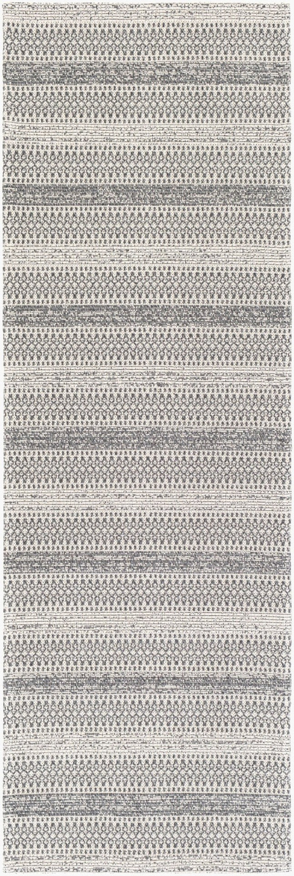 Livabliss La Casa Flatweave Cotton Runner Moroccan Geometric Pattern Hallway Entryway Rug Light Slate, Ch 2'6" x 7'3" LCS2309-2773