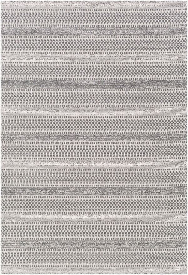 Livabliss La Casa Flatweave Cotton Runner Moroccan Geometric Pattern Hallway Entryway Rug Light Slate, Ch 6'4" x 9' LCS2309-679