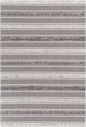 Livabliss La Casa Flatweave Cotton Area Rug Moroccan Geometric Pattern for Living Room Black, Cream 6'4" x 9' LCS2310-679