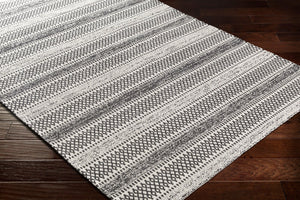Livabliss La Casa Flatweave Cotton Area Rug Moroccan Geometric Pattern for Living Room Black, Cream 7'7" x 10'2" LCS2310-710102