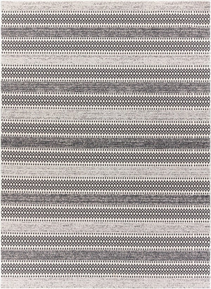 Livabliss La Casa Flatweave Cotton Area Rug Moroccan Geometric Pattern for Living Room Black, Cream 7'7" x 10'2" LCS2310-710102