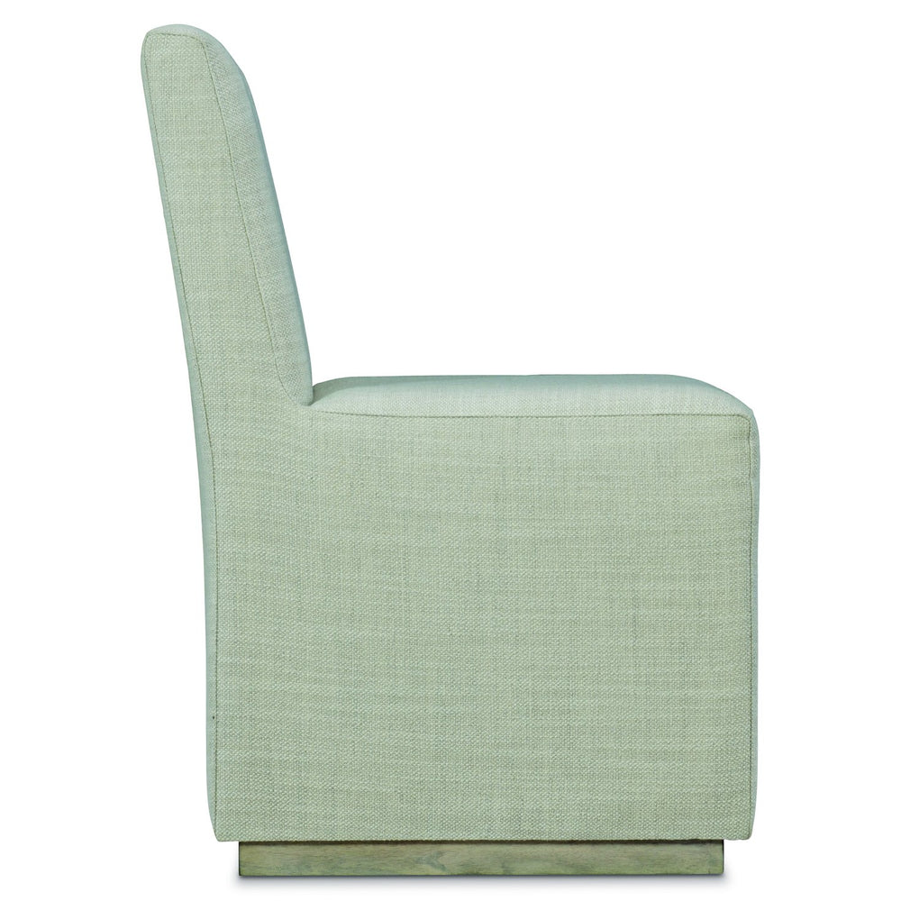 Bernhardt Bernhardt Casey Side Chair: Transitional Farmhouse X Mid-Century Upholstered Seat, Rubberwood Base, Casters 398503G
