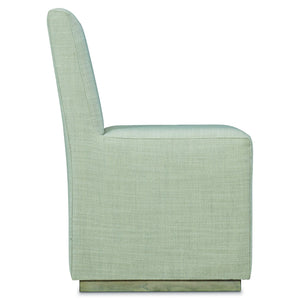 Bernhardt Bernhardt Casey Side Chair: Transitional Farmhouse X Mid-Century Upholstered Seat, Rubberwood Base, Casters 398503G
