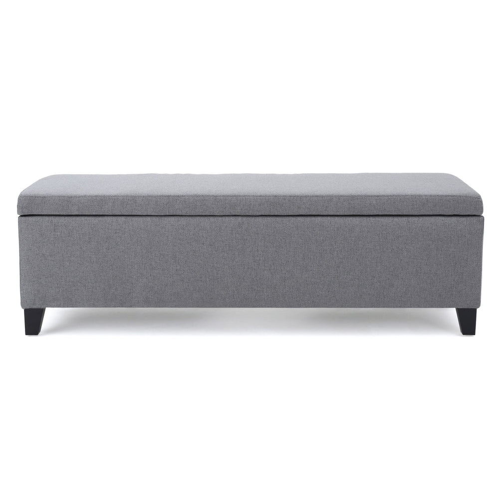 English Elm Ottoman Bench Seat with Lift Top Hidden Storage Polyester Upholstered Entryway Piece Grey 60159.00GRY